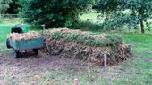 Compost heap set up in layers